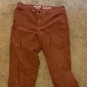 Corduroy rust red skinny jeans